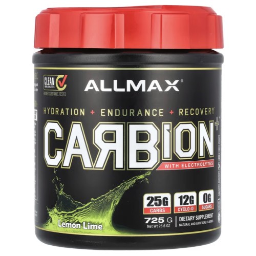 ALLMAX, CARBion + с электролитами, лимон и лайм, 725 г (30,7 унции)